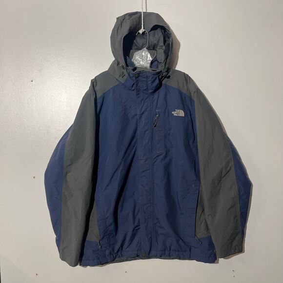 The North Face HyVent Blue Hooded Insulated Waterproof Outdoor Jacket Mens XL - Picture 1 of 7
